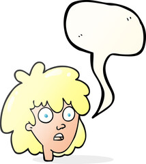 speech bubble cartoon female face
