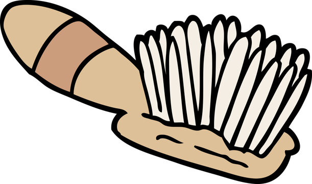 hand drawn doodle style cartoon hair brush