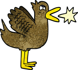 cartoon doodle flapping duck