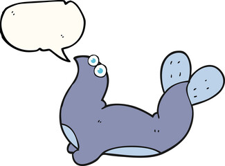 speech bubble cartoon seal