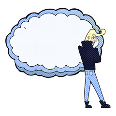cartoon rocker with cloud