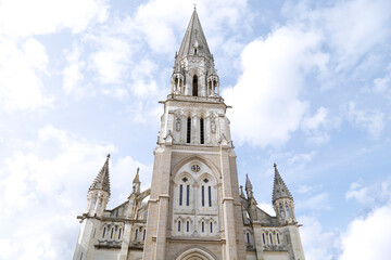 Fototapeta na wymiar Basilica of Saint Nicholas of Nantes is a neo gothic church located in the center of Nantes city in France.