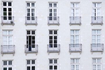 White building exterior with windows