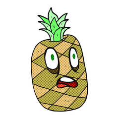 comic book style cartoon pineapple