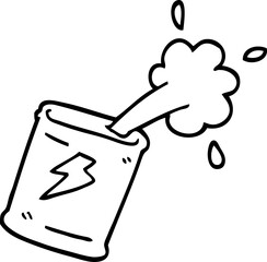 black and white cartoon soda can