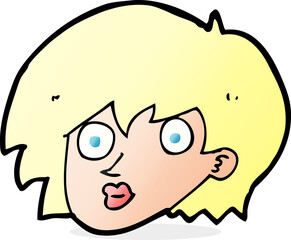 cartoon surprised female face