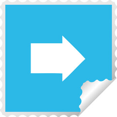 square peeling sticker cartoon arrow symbol