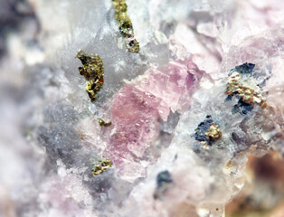 Pink background of texture rhodochrosite crystals closeup