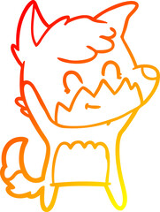 warm gradient line drawing cartoon friendly fox