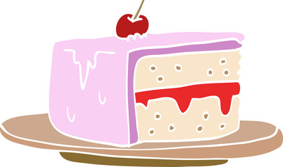 cartoon doodle slice of cake