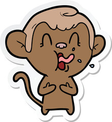 Fototapeta premium sticker of a crazy cartoon monkey