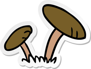 sticker cartoon doodle of some mushrooms