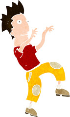 Fototapeta premium cartoon happy man doing funny dance