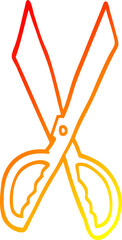 warm gradient line drawing cartoon sewing scissors