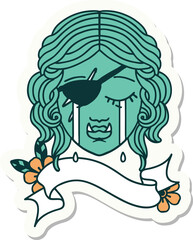 crying orc rogue character face sticker