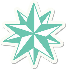 tattoo style sticker of a star