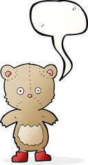 cartoon teddy bear with speech bubble