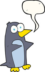speech bubble cartoon penguin