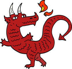 cartoon doodle dragon