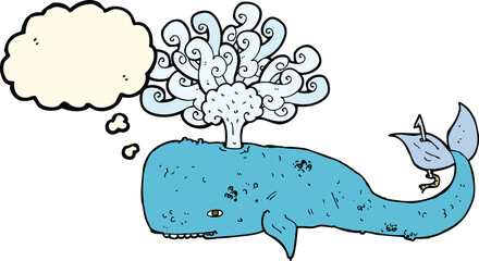 cartoon whale with thought bubble
