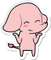 sticker of a cute cartoon elephant