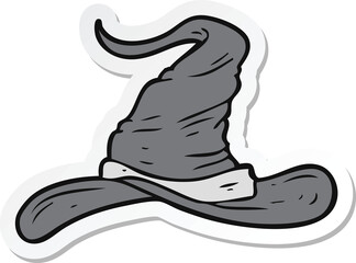 sticker of a cartoon wizards hat