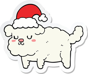 sticker of a cute christmas dog