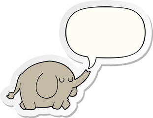 cartoon elephant and speech bubble sticker