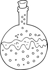 black and white cartoon chemicals