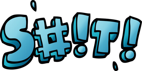 cartoon doodle swear word