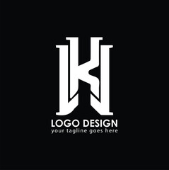 Fototapeta WK KW Logo Design, Creative Minimal Letter KW WK Monogram obraz
