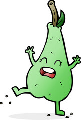 cartoon happy dancing pear