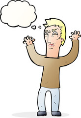 cartoon angry man with thought bubble