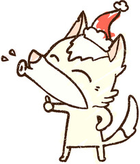 Christmas Dog Chalk Drawing