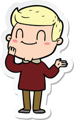 sticker of a cartoon friendly man