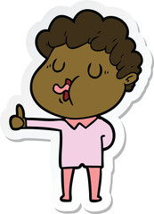 sticker of a cartoon man singing