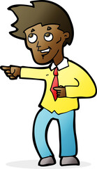 Obraz premium cartoon funny office man pointing