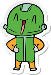 sticker of a cartoon robot