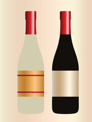 Wine bottle, liquor bottle vector