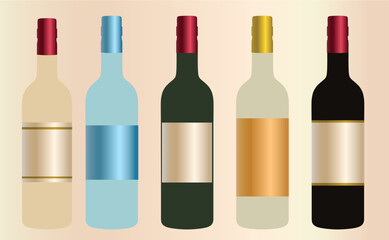 Wine bottle, liquor bottle vector