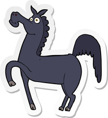 sticker of a funny cartoon horse