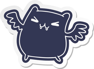 cartoon sticker of a kawaii cute bat