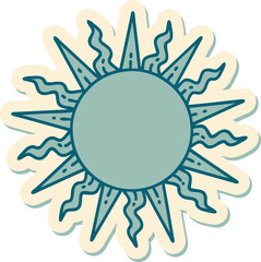 tattoo style sticker of a sun