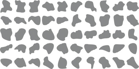 Liquid and fluid shape Black symbol Set of 50