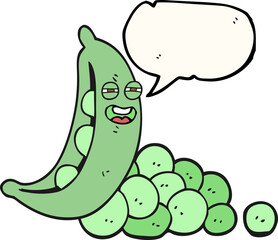 speech bubble cartoon peas in pod