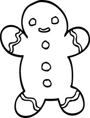 line drawing cartoon christmas gingerbread