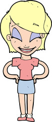cartoon woman with hands on hips