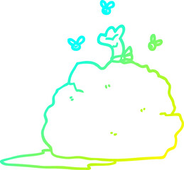 cold gradient line drawing cartoon bag of garbage