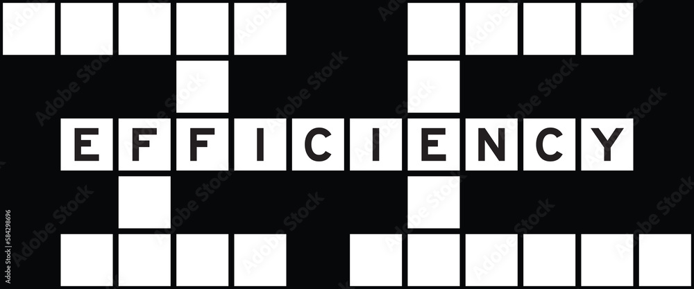 Poster alphabet letter in word efficiency on crossword puzzle background