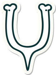 tattoo style sticker of a wish bone